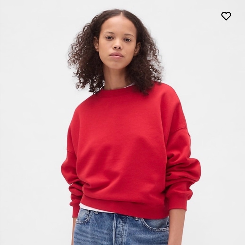 GAP VintageSoft Wedge Crewneck Sweatshirt in Modern Red, Size S